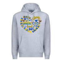Heather Grey down syndrome awareness heart Premium Hoodie - Artiststas