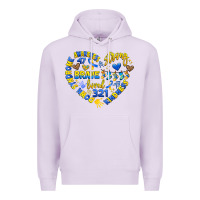 Lilac down syndrome awareness heart Premium Hoodie - Artiststas