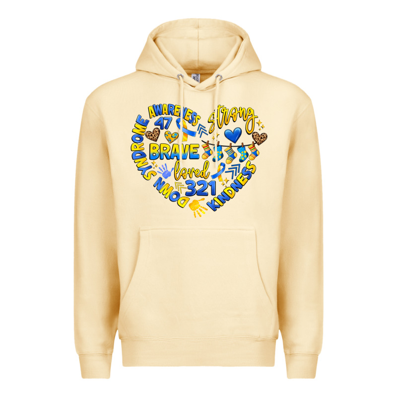 Down Syndrome Awareness Heart Premium Hoodie by Artiststas | Teevron