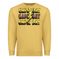 Antique Gold game day game day softball lightning bolt Premium Sweatshirt - Zillion Design Studio