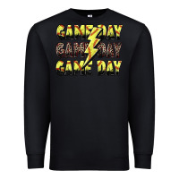 Black game day game day softball lightning bolt Premium Sweatshirt - Zillion Design Studio
