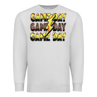 Dove Grey game day game day softball lightning bolt Premium Sweatshirt - Zillion Design Studio
