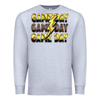 Heather Grey game day game day softball lightning bolt Premium Sweatshirt - Zillion Design Studio