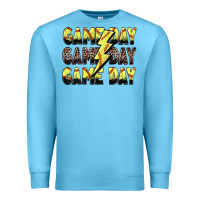 Ocean Blue game day game day softball lightning bolt Premium Sweatshirt - Zillion Design Studio