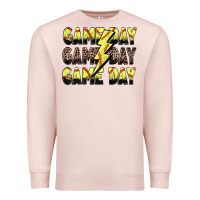 Pale Pink game day game day softball lightning bolt Premium Sweatshirt - Zillion Design Studio