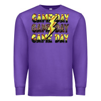 Purple game day game day softball lightning bolt Premium Sweatshirt - Zillion Design Studio