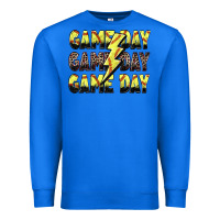 True Royal game day game day softball lightning bolt Premium Sweatshirt - Zillion Design Studio