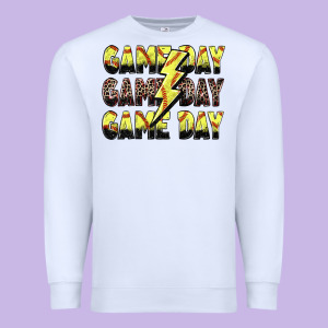 Game Day Game Day Softball Lightning Bolt Premium Sweatshirt Designed By Zillion Design Studio