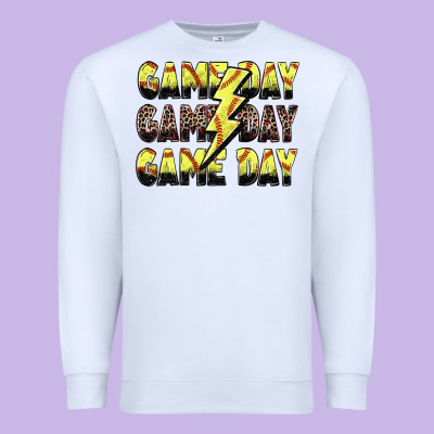 Premium Sweatshirt game day game day softball lightning bolt