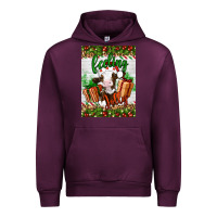Mauve Wine Christmas feeling jolly cow Urban Hoodie - Artiststas