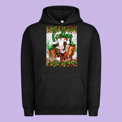 Christmas Feeling Jolly Cow Urban Hoodie Designed By Artiststas