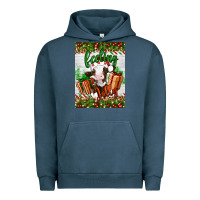 Pigment Midnight Navy Christmas feeling jolly cow Urban Hoodie - Artiststas