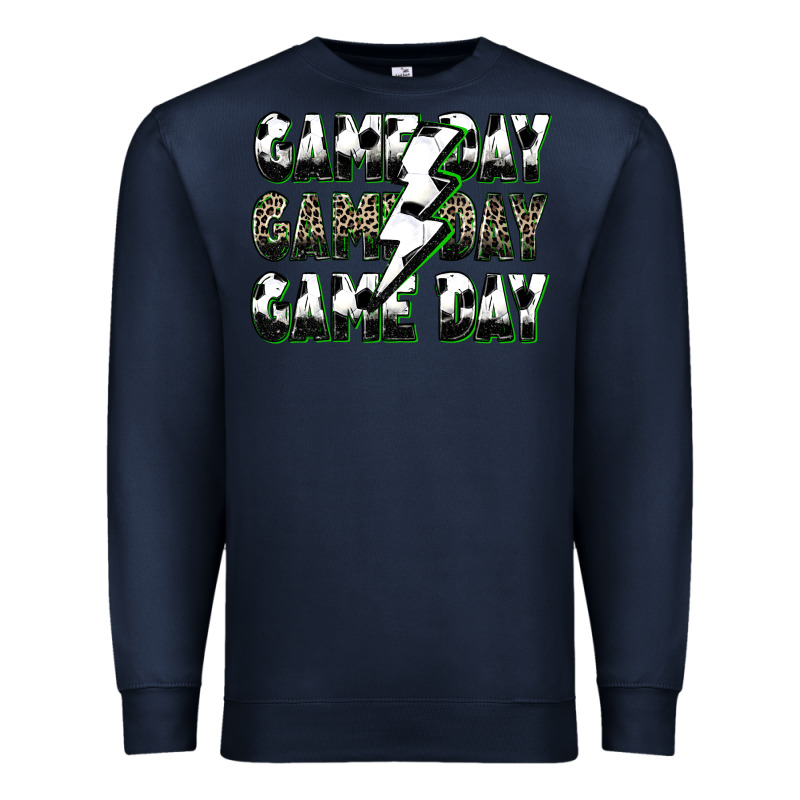 Game Day Game Day Soccer Lightning Bolt Premium Sweatshirt by Zillion Design Studio | Teevron