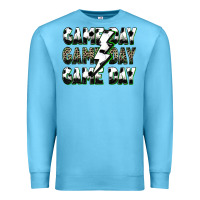 Ocean Blue game day game day soccer lightning bolt Premium Sweatshirt - Zillion Design Studio