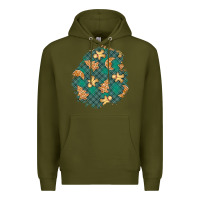 Army Green christmas gingerbread cookies patch Premium Hoodie - BundleAndBundleShop