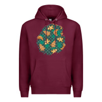 Burgundy christmas gingerbread cookies patch Premium Hoodie - BundleAndBundleShop