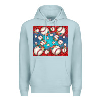 Blue Mist baseball paisley and jean pattern Premium Hoodie - JahusDesignShop