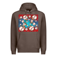 Coffee baseball paisley and jean pattern Premium Hoodie - JahusDesignShop