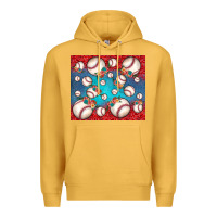 Mustard baseball paisley and jean pattern Premium Hoodie - JahusDesignShop