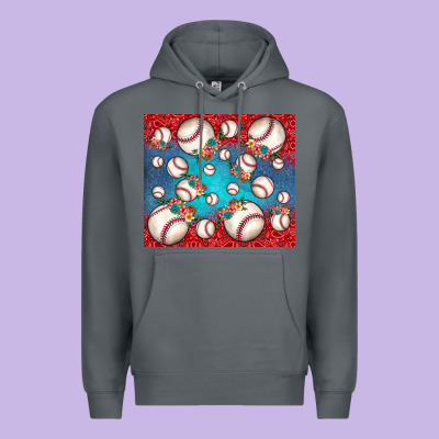 Baseball Paisley And Jean Pattern Premium Hoodie Designed By Jahusdesignshop