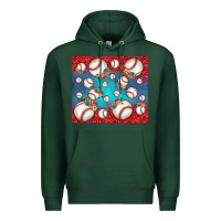 Sports Green baseball paisley and jean pattern Premium Hoodie - JahusDesignShop