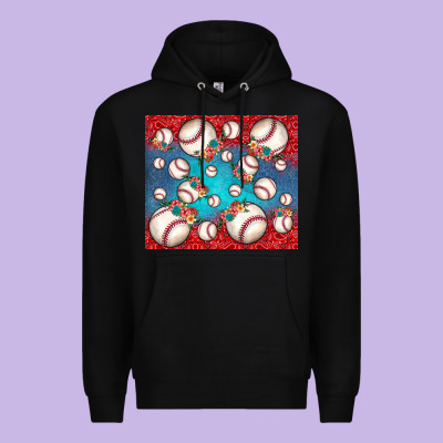 Baseball Paisley And Jean Pattern Premium Hoodie Designed By Jahusdesignshop