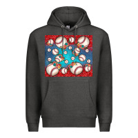 Charcoal Heather baseball paisley and jean pattern Premium Hoodie - JahusDesignShop