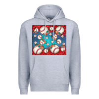 Heather Grey baseball paisley and jean pattern Premium Hoodie - JahusDesignShop