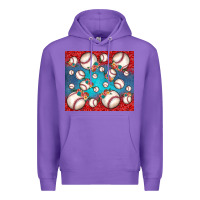 Purple baseball paisley and jean pattern Premium Hoodie - JahusDesignShop