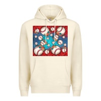 Sandshell baseball paisley and jean pattern Premium Hoodie - JahusDesignShop