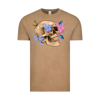 Vintage Coffee skull flora butterfly Vintage Tee - Artiststas