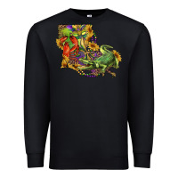 Black Louisiana Map With Mardi Gras Crocodile Premium Sweatshirt - RanaPortraitStore