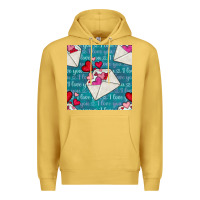 Antique Gold valentines day envelope with hearts Premium Hoodie - BundleAndBundleShop
