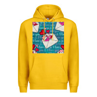 Lemon valentines day envelope with hearts Premium Hoodie - BundleAndBundleShop