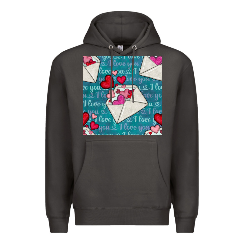 Valentines Day Envelope With Hearts Premium Hoodie by BundleAndBundleShop | Teevron