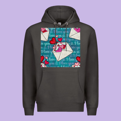 Valentines Day Envelope With Hearts Premium Hoodie Designed By Bundleandbundleshop