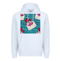 White valentines day envelope with hearts Premium Hoodie - BundleAndBundleShop