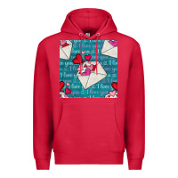 Cardinal valentines day envelope with hearts Premium Hoodie - BundleAndBundleShop