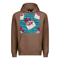 Chestnut valentines day envelope with hearts Premium Hoodie - BundleAndBundleShop