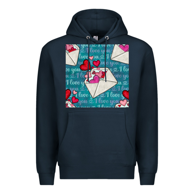 Valentines Day Envelope With Hearts Premium Hoodie by BundleAndBundleShop | Teevron