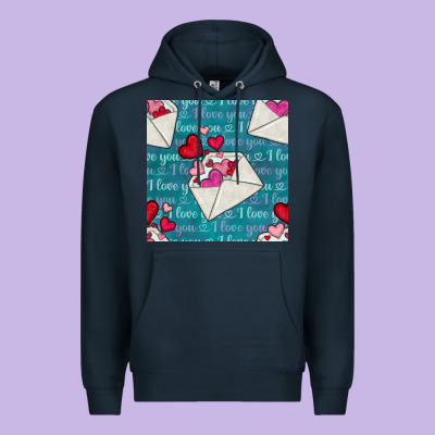 Valentines Day Envelope With Hearts Premium Hoodie Designed By Bundleandbundleshop