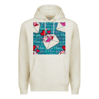 Oatmeal Heather valentines day envelope with hearts Premium Hoodie - BundleAndBundleShop
