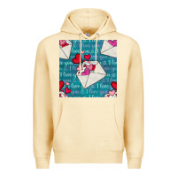 Pina Colada valentines day envelope with hearts Premium Hoodie - BundleAndBundleShop