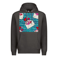 Smoke valentines day envelope with hearts Premium Hoodie - BundleAndBundleShop