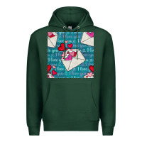 Sports Green valentines day envelope with hearts Premium Hoodie - BundleAndBundleShop