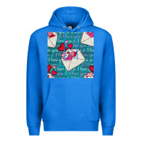 True Royal valentines day envelope with hearts Premium Hoodie - BundleAndBundleShop