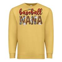 Antique Gold baseball nana with leopard Premium Sweatshirt - texasbilliewilder