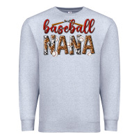 Heather Grey baseball nana with leopard Premium Sweatshirt - texasbilliewilder