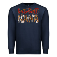 Navy baseball nana with leopard Premium Sweatshirt - texasbilliewilder