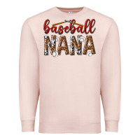 Pale Pink baseball nana with leopard Premium Sweatshirt - texasbilliewilder